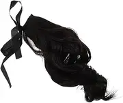 Happyyami Ponytail Wig Curly Human Hair Wig Claw Clip Short Ponytail Extension Clip in Extensions Curly Hair Ponytail Extension Light Brown Ponytail Extension Black High Temperature Wire