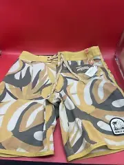 Men's Howler Bros Stretch Bruja Boardshorts Size 30 Monstera Mash Citron NEW