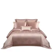 Bedding Set 4 Pcs 120S Cotton Jacquard Duvet Cover Flat Sheet 2 Pillowcases Set