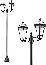 OGL 186cm Solar LED Light Post Outdoor Street Pathway Garden Security Pole Lamp Driveway Patio Yard Energy Powered Pillar Lantern