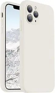 ROUMAYMAY for iPhone 11 Pro Max Case, Liquid Silicone Shockproof Upgraded [Camera Cover], with Soft Fine Smooth Microfibre Lining Anti-Scratch, Full Body Phone Case for iPhone 11 Pro Max Cover White