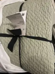 West Elm Reflections Matelasse King quilt celadon New