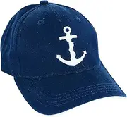 [NKlaus] Cap 'Anchor' Navy Blue Cotton White Embroidered - Maritime Decoration, Retro Hat 16065, navy, XXS-4XL