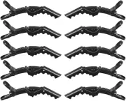 Black Hair Clips 10 Pcs, Alligator Hair Clips for Styling Women, Sectioning, No