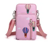 Small Crossbody Wallet Phone Bag Women Mini Crossbody Purse Cell Phone Shoulder Bag Mini Wallet Over Shoulder Strap,Pink Balloons