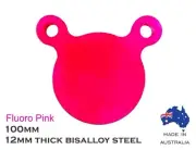 Glow Shot Steel Gongs Target 100mm Ar500 12mm Thick Bisalloy - Pink #gs100 Pink