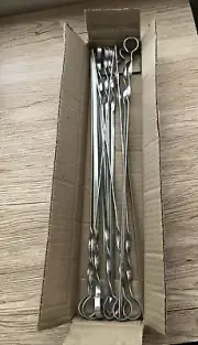 Shish Kabob Stainless Steel Skewers 17" for Grilling 12 pcs Set NEW