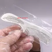 Solid 999 Fine Silver Cute Comb Leaf Pattern Handle Small Portable Comb 51-52g