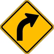 Lyle W1-2R-24Ha Right Curve Traffic Sign, 24 In Height, 24 In Width, Aluminum,
