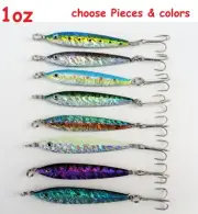 1-10 pcs 1oz Mega Live Bait Metal Jigs Butterfly Fishing Lures with Treble Hook
