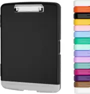 Piasoenc Clipboard with Storage, 8.5 x 11 Organization Box Pen Black