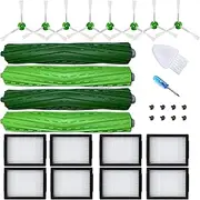 Replacement Parts Accessories for iRobot Roomba i3 i3+ i4 i6 i6+ i7 i7+ i8 i8+J7 /Plus E5 E6 E7 I,E &J Series Vacuum Cleaner 2 Set Rubber Brushes 8 HEPA Filters 8 Side Brushes