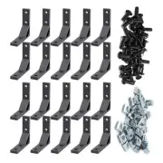 20 Sets 78x78mm Black 2020 Aluminum Extrusion Connector Bracket for 2020 Seri...