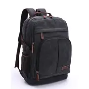 Men Canvas Leisure Backpack Outdoor Travel Hiking Capacity Multifunction Shoulders Bag