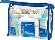 Curaprox BDC Denture Cleaning Kit with Daily Gel Care Weekly Forte Cleaner, Cleaning Brush and Cleaning Box for Prosthesis