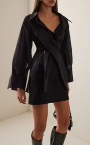 [Maticevski] Phormium Zip-Detailed Silk Crepe De Chine Organza Top