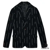 在飛比找ETMall東森購物網優惠-GIBBON 韓版型男修身西裝外套‧條紋黑