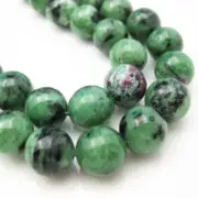 Ruby Zoisite Beads - Natural Stone 10mm Smooth Round Gemstone Beads