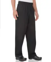 Professional Essential Baggy Chef Pants Black Small