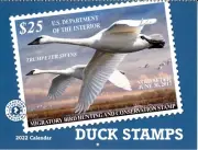 2022 Duck Stamp Calendar Federal Migratory Bird Hunting Conservation Stamps