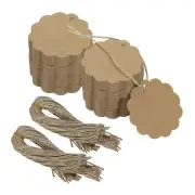 500Pcs Brown Price Tags with Twine String, 2.36 x 2.36 Inch Round Gift Tags