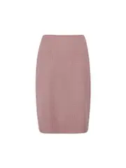 Pink Wool Patterned Pencil Skirt