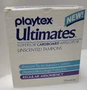 Vintage Playtex Ultimate Tampons Carboard Tip 1990 Regular Unscented *2 Missing*