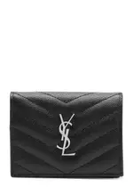 Saint Laurent Quilted Leather Wallet - Black ONE SIZE