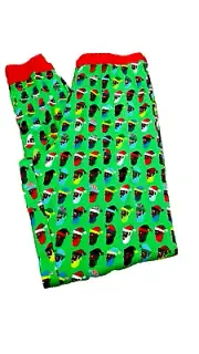 Unisex Youth Pajama Pant S 100% Cotton Art to Wear Colorful Festive Nostalgic