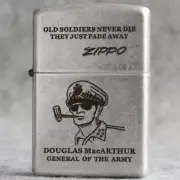Zippo lighter 121FB Antique Silver Custom Design/ General MacArthur New in Box