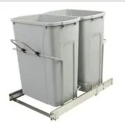 Knape & vogt SCB15-2-35WH double bin pull out can soft close with handle