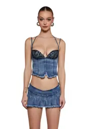 [Dolls Kill] Underground Scene Skirt Set - Blue (Fairfax)