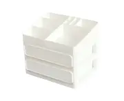 3 Layer Drawers Cosmetic Makeup Organiser Box - White