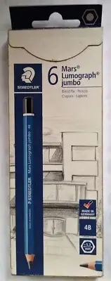 6 Staedtler Mars Lumograph Jumbo 4B Pencils