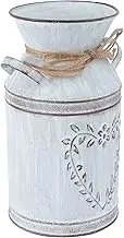 ERINGOGO Rustic Metal Vase, Vintage Milk Jug Decorative Flower Vase Farmhouse Decor for Home, Kitchen, Bathroom, Garden