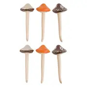 6x LVD Porcelain Mushrooms Colours Autumn Sculpture Home Decor 13.5cm Assorted