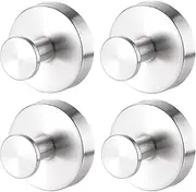 4Pcs Suction Cup Hooks for Shower,No-Drill Installation,Waterproof&Rustproof Bathroom Hooks for Towels,Robes,Loofah-Mountable on Bathroom Walls,Kitchen,Glass, Mirrors,Tile-Strong&Durable