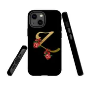 For Apple iPhone 13 mini Case, Armour Back Cover, Embellished Letter Z