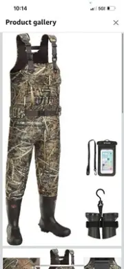 TIDEWE Hunting Waders, Waterproof 600g Cleated 3mm Neoprene Chest Waders Size 7