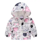 Nevenka Toddler Zip Jacket Hooded Cute Printed Lightweight Windbreaker-26