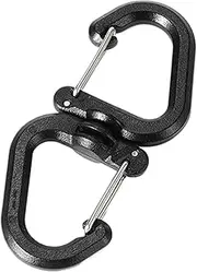 Locking Carabiner | Stainless Steel Swivel Clips | 360-Rotating S Small Carabiner Keyringg Clip | Multi-Use Snap Carabiner Clips | Duall Opening Keychainn Clip | S Ring Locking Carabiner for Outdoor