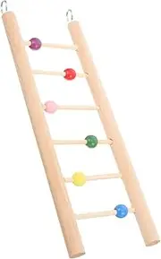 Abaodam Hangable Wooden Bird Ladder for Parrots Climbing Step Ladder for Birds Safe Easy to Install Fun Perch for Bird Training and Exercise
