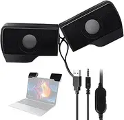 Pc Speakers - USB Powered Sound System, Bluetoth Speakers | Clip Screen Portable Computer Speakers, USB Powered Wired Multimedia Miini Soundbar for Pc Computer Laptop Speakers, Black