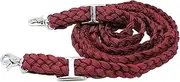 PRORIDER Roping Knotted Horse Tack Western Barrel Reins Nylon Braided Burgundy 8ft 607167