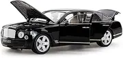 Scale Finished Model Car 1:18 for Bentley Mulsanne Simulation Alloy Scale Luxury Car Model Static Vehicle Collectible Ornament Miniature Replica Car(Black)
