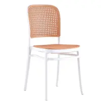 在飛比找momo購物網優惠-【AT HOME】白色塑料藤椅/餐椅/休閒椅 現代簡約(網美
