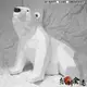 下殺-【贈送工具】3D立體紙模型 坐姿小北極熊 幾何摺紙 DIY手工創意擺件 擺件裝飾紙模型 壁掛牆飾 裝飾擺件