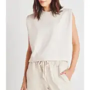 NWT Splendid Women’s Moonstone Waffle Knit Short Sleeve Sweater shirt large