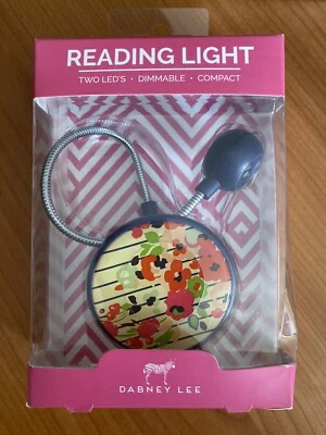 Clip-ON book reading light. Dabney Lee. Dimmable. Uses 2 Coin Cell Batteries.