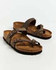 Mayari Mocca Birkibuc Regular Slides Brown
